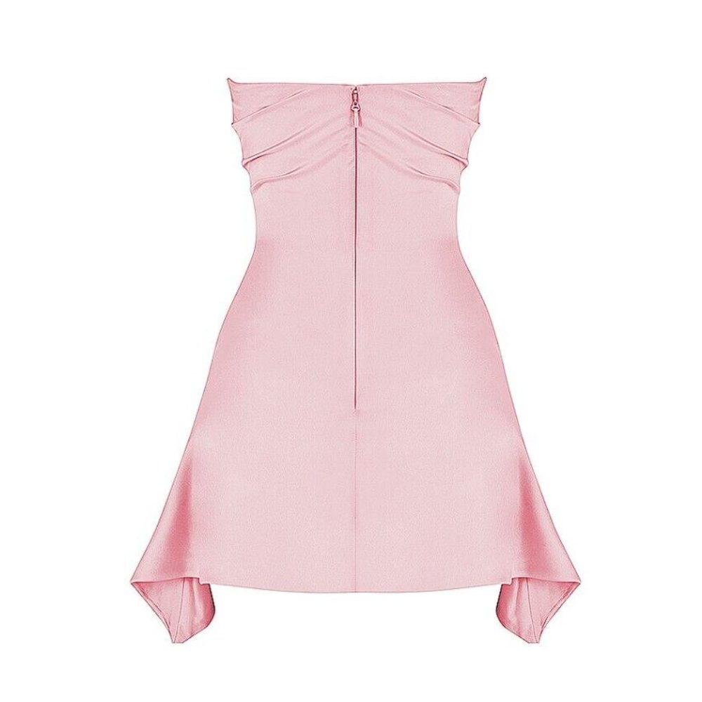 HOUSE OF CB 'Jasmine' Rose Pink Draped Strapless Corset Dress NWOT - Picture 9 of 14